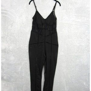 Fashion Nova Jumpsuit Black Lace Hollywood Hills Women's Medium. Non-smoker